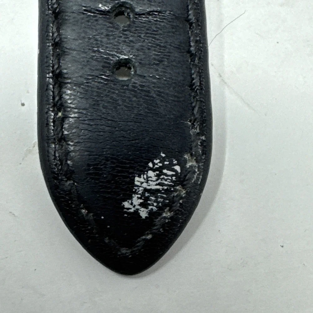Emporio Armani Black Leather‎ Band Mens Watch AR6015 Needs Battery